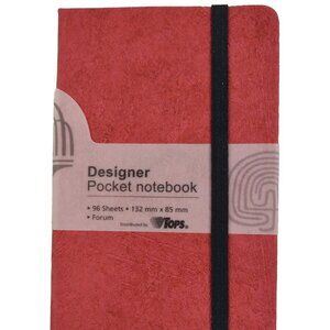 Tops Designer Pocket Notebook 96 Lined Sheets Red Forum 3.33" X 5.25" Case Bound